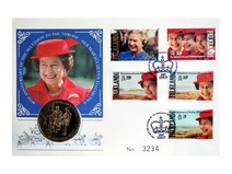 Falkland Islands, 50 Pence 1992 'The Queen's 40th Anniversary' Issued by Coins & Stamps, Choice Condition, No 3234