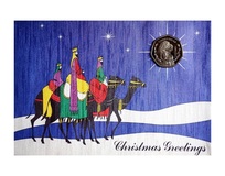 1990 Gibraltar 50p Christmas Card 'Madona and Child' in Pristine condition as issued by the Pobjoy Mint, Scarce