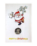Gibraltar 1992 Fifty Pence Christmas Card 'Santa Claus' in Pristine condition as issued by the Pobjoy Mint