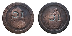 1797 Cartwheel Penny, with goods advertise logo