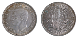 1939 George VI Silver Half crown, GVF lustrous 73456