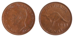 Australian, 1944 Bronze Penny, aEF