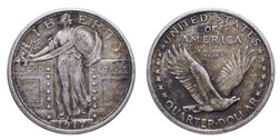 US, Standing Liberty 1917 Quarter Dollar, type 1. RGF scarce 39262