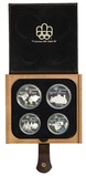 Canada, 1976 (4) coin Set, Olympic Games, Silver Proof Set, Cased with Certificate: A017217, FDC