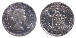 South Africa, 1953 Shilling, Proof aFDC