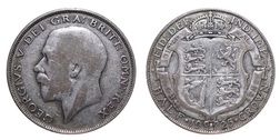 1925 George V Silver Half crown, Fine Scarce 28003