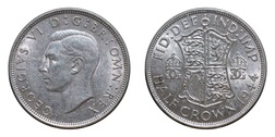 1944 George V Silver Half crown, EF