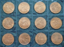 Elizabeth II. Pennies (1967) x 12 coins aUNC Good Lustre, Sealed in acid free Pliofilm Packet.