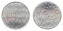 Portugal 200 Escudos 1992 - EU Presidency Commemorative Coin, UNC in Capsule