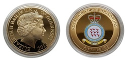 Guernsey — 50 Pence 2013 'Royal Air Force' Copper with 24 ct gold plating, Choice UNC in Capsule of issue