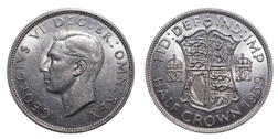 1939 George VI Silver Half crown, aEF