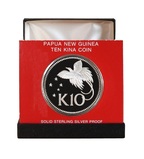 1975 Papua New Guinea Ten Kina Coin, Silver Proof, Cased with Certificate FDC