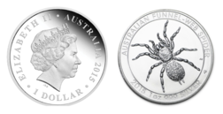 Australian 2015 Funnel Web-Spider 1 troy ounce, fineness 0.999 silver coin, UNC