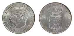 Sweden, 1957 Silver Krona, VF