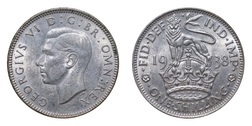 1938 Eng Shilling, VF