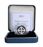2001 UK, Silver Proof "Standard" One Pound Coin, boxed with Royal Mint certificate FDC