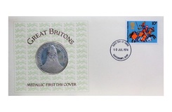 Great Britain's Sterling Silver Medallic Proof Medal First Day Cover, Commemorating 'EDWARD THE BLACK PRINCE' FDC