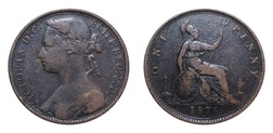 1876H Penny, Fine