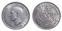 1938 Scot Shilling, GVF obv rim marks