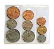 1953 Year coin Collection, Half crown to Farthing, known as the plastic Set, Sealed UNC showing light dull toning