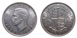 1936 George V Silver Half crown, aEF 74626