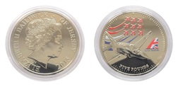 Jersey 5 Pounds 2015 'Red Arrows' Commemorative Issue, Brilliant Uncirculated in capsule of issue
