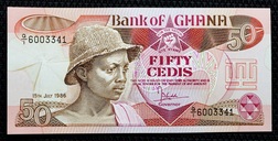 Ghana, 50 Cedis 1986 Pick 25 Crisp Uncirculated