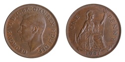 1951 Penny, GVF scarce
