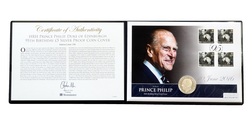Guernsey, 2016 £5 'Prince Philip 95th Birthday' Silver proof crown in a Westminster luxurious Folder, FDC
