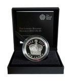 2015 Longest Reigning Monarch Piedfort £5 Silver Proof Coin Box with Certificate of Authenticity, FDC