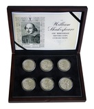 William Shakespeare 450th Birthday 6-Coin 2014 Jersey Silver Proof Boxed Collection, FDC
