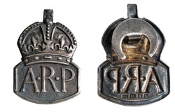 WW2 Sterling Silver ARP Lapel Badge 1939 Hallmark, Air Raid Precautions A.R.P. GVF