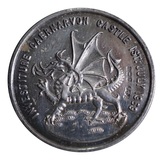 1969 Prince Charles Investiture Y Ddraig Goch Ddyry Cychwyn Silver Medallion. Toned, GVF
