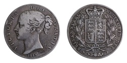 1847 Crown, F/GF Scarce
