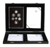 2008 Silver Proof Collection, in black case of issue £1 down to Sterling Silver 1p, Choice FDC