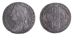 George II, Shilling 1758 Good Very Fine
