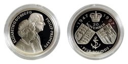 1997 Golden Wedding Anniversary £5 Five Pounds Crown Coin, Silver Proof in Capsule only, FDC