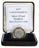 UK, 1997 £2 Silver Piedfort Proof Rev: 'STANDING ON THE SHOULDERS OF GIANTS' Cased FDC