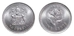Rhodesia 5 Cents 1975 (KM#13) Brilliant Uncirculated