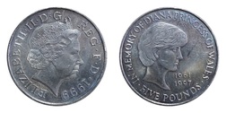 1999 £5 Five Pounds, Diana Princess of Wales Memorial £5 Crown, GVF