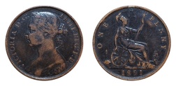 1891 Penny, Fine