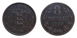 Guernsey, 1910H 8 Double, aVF