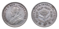 South Africa, 1933 Sixpence, RVF