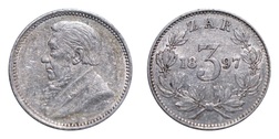 1897 South Africa Threepence,  VF scarce