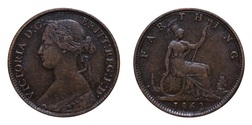 1862 Farthing, VF