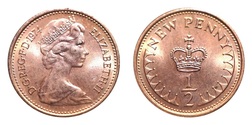 1974 Decimal Halfpence, UNC