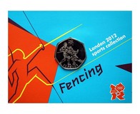 2011 London Olympic 2012 Sports Collection "FENCING" 50p Coin
