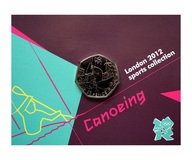 2011 London Olympic 2012 Sports Collection "CANOEING" 50p Coin
