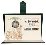 1975 Railway Medallic Silver Proof First Day Cover, 150th Anniversary of The World's First Steam Passenger Train.