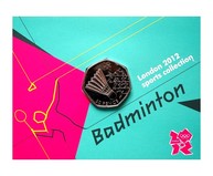 2011 London Olympic 2012 Sports Collection "BADMINTON" 50p Coin